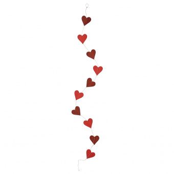 картинка VINTER 2021 ВИНТЕР 2021 Гирлянда - ручная работа в форме сердца/красный 1.8 м от магазина Wmart