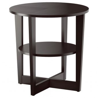 ВЕЙМОН Придиванный столик, черно-коричневый, 60 см