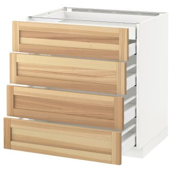 картинка METOD МЕТОД / MAXIMERA МАКСИМЕРА Нплн шк 4фрнт/2нзк/3срд ящ - белый/Торхэмн ясень 80x60 см от магазина Wmart