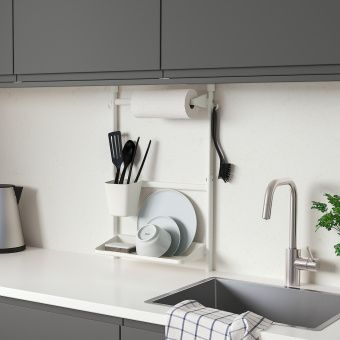 картинка СУННЕРСТА Комплект кухонных аксессуаров, без сверления, держатель рулона/сушилка/контейнер держатель/сушилка/2 контейнера от магазина Wmart