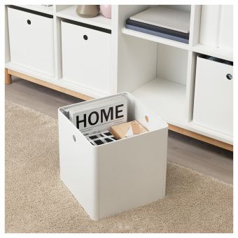 КУГГИС Контейнер, белый, 30x30x30 см