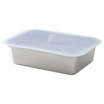 картинка IKEA 365+ ИКЕА/365+ Контейнер для продуктов с крышкой - прямоугольн формы нержавеющ сталь/силикон 1.0 л от магазина Wmart