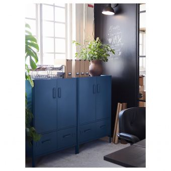 картинка ИДОСЕН Шкаф с электронным замком, синий, 80x119 см от магазина Wmart