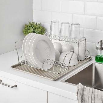 картинка ВЭЛВОРДАД Сушилка посудная, бежевый, оцинковка, 52x35 см от магазина Wmart