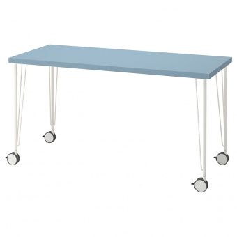 картинка LAGKAPTEN ЛАГКАПТЕН / KRILLE КРИЛЛЕ Письменный стол - голубой/белый 140x60 см от магазина Wmart