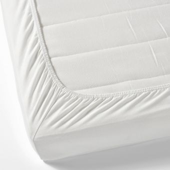 картинка ЛЕН Простыня натяжн для кроватки, белый, 60x120 см от магазина Wmart