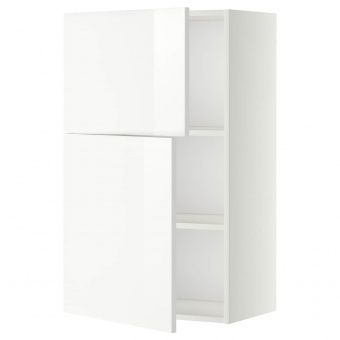 картинка МЕТОД Навесной шкаф с полками/2дверцы, белый, Рингульт белый, 60x100 см от магазина Wmart
