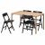 картинка РОВАРОР / РОВАРОР Стол и 4 стула, дубовый шпон, черный, 130x78 см от магазина Wmart