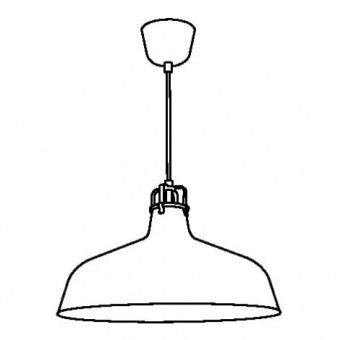 РАНАРП Подвесной светильник, черный, 38 см