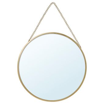 ЛАССБЮН Зеркало, золотой, 25 см