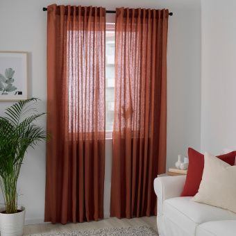 картинка ДЮТОГ Гардины, 1 пара, красно-коричневый, 145x300 см от магазина Wmart