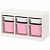 картинка TROFAST ТРУФАСТ Комбинация д/хранения+контейнеры - белый белый/розовый 99x44x56 см от магазина Wmart