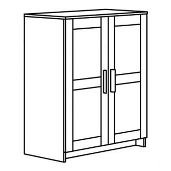 БРИМНЭС Шкаф с дверями, белый, 78x95 см