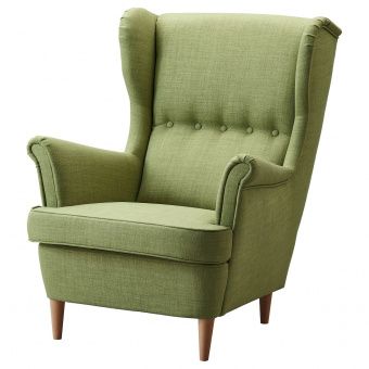 картинка STRANDMON СТРАНДМОН Кресло с подголовником - Шифтебу зеленый от магазина Wmart