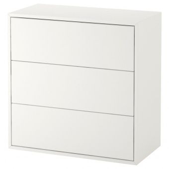 ЭКЕТ Шкаф с 3 ящиками, белый, 70x35x70 см