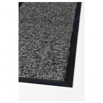 КЁГЕ Придверный коврик, серый, черный, 69x90 см