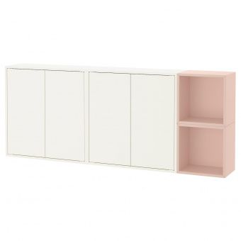 картинка EKET ЭКЕТ Комбинация настенных шкафов - белый/бледно-розовый 175x25x70 см от магазина Wmart