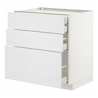 картинка METOD МЕТОД / MAXIMERA МАКСИМЕРА Нплн шк 3 фасада/2низ/1срд/1выс ящ - белый/Стенсунд белый 80x60 см от магазина Wmart