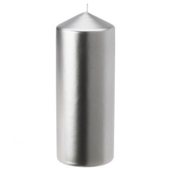 картинка FENOMEN ФЕНОМЕН Неароматич свеча формовая - серебристый 20 см от магазина Wmart