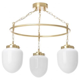 ОТЕРСКЕН Подвесной светильник с 3 лампами, молочный стекло
