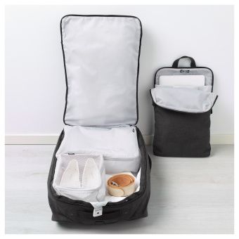 ФОРЕНКЛА Сумка на колесиках и рюкзак, темно-серый