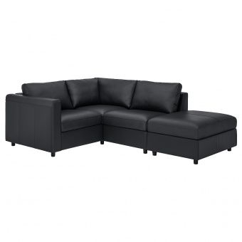 картинка VIMLE ВИМЛЕ 3-местный угловой диван - с открытым торцом/Гранн/Бумстад черный от магазина Wmart