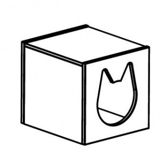 КАЛЛАКС Домик для кошки, белый, 33x33 см
