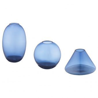 картинка HÖSTMORGON ХЁСТМОРГОН Набор ваз,3 штуки - синий от магазина Wmart