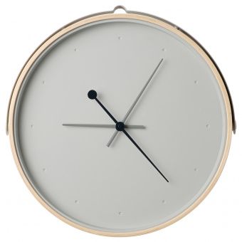 картинка РОТБЛОТА Настенные часы, ясеневый шпон, светло-серый, 42 см от магазина Wmart