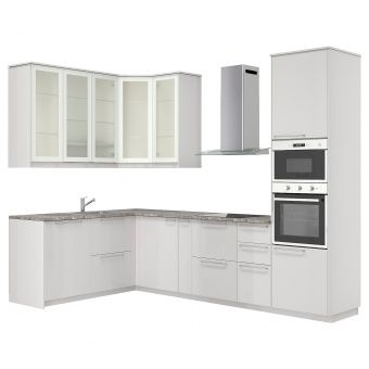 картинка METOD МЕТОД Кухня - белый/Рингульт светло-серый 310x190x250 см от магазина Wmart