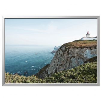 картинка BJÖRKSTA БЬЁРКСТА Картина с рамой - Мыс Рока, Португалия/цвет алюминия 140x100 см от магазина Wmart