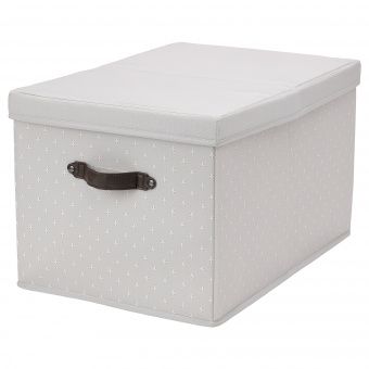 картинка БЛЭДДРАРЕ Коробка с крышкой, серый, с рисунком, 35x50x30 см от магазина Wmart