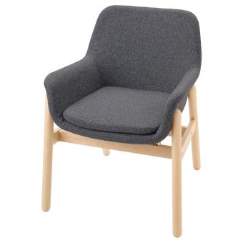 картинка ВЕДБУ Легкое кресло, береза, Гуннаред классический серый от магазина Wmart