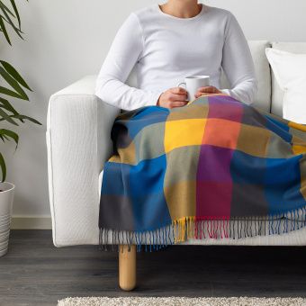 картинка ДАГНХИЛЬД Плед, клетка, разноцветный, 150x200 см от магазина Wmart