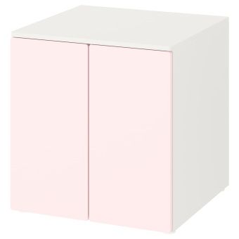 картинка SMÅSTAD СМОСТАД / OPPHUS ОПХУС Шкаф - белый бледно-розовый/с 1 полкой 60x57x63 см от магазина Wmart
