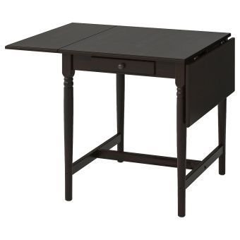 картинка INGATORP ИНГАТОРП Стол c откидными полами - черно-коричневый 65/123x78 см от магазина Wmart