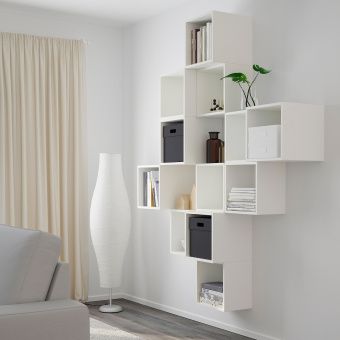 картинка ЭКЕТ Комбинация настенных шкафов, белый, 175x35x210 см от магазина Wmart