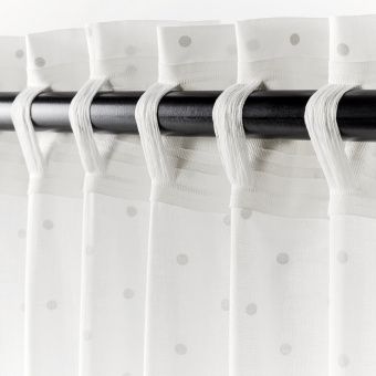 картинка ЛЕН Гардины с прихватом, 1 пара, точечный, белый, 120x300 см от магазина Wmart
