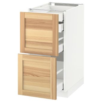 картинка METOD МЕТОД / MAXIMERA МАКСИМЕРА Напл шк 2 фрнт/2низ/1срд/1 выс ящ - белый/Торхэмн ясень 40x60 см от магазина Wmart
