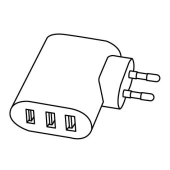 КОПЛА Зарядное устройство/3 USB-порта, белый