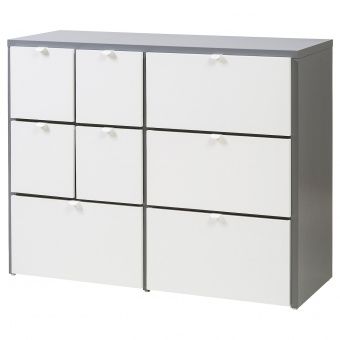 картинка ВИСТХУС Комод с 8 ящиками, серый, белый, 122x96 см от магазина Wmart