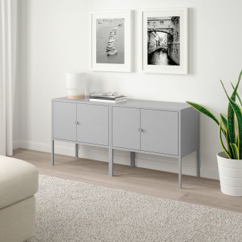 картинка ЛИКСГУЛЬТ Комбинация шкафов, серый, 120x35x57 см от магазина Wmart