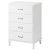 ТИССЕДАЛЬ Комод с 4 ящиками, белый, 67x102 см