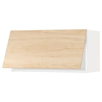 картинка METOD МЕТОД Навесной горизонтальный шкаф - белый/Аскерсунд под светлый ясень 80x40 см от магазина Wmart