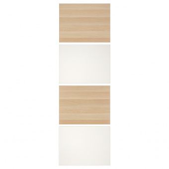 картинка МЕХАМН 4 панели д/рамы раздвижной дверцы, под беленый дуб, белый, 75x236 см от магазина Wmart