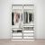 ПАКС Гардероб, белый, Нюкирха закаленное стекло,орнамент «клетка», 150x66x236 см