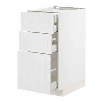 картинка METOD МЕТОД / MAXIMERA МАКСИМЕРА Нплн шк 3 фасада/2низ/1срд/1выс ящ - белый/Стенсунд белый 40x60 см от магазина Wmart