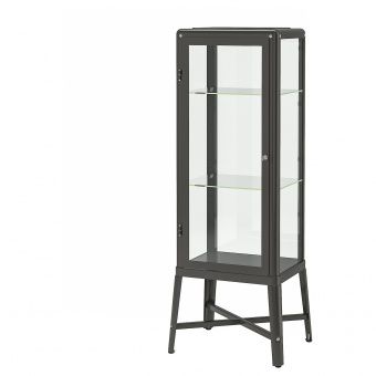 картинка ФАБРИКОР Шкаф-витрина, темно-серый, 57x150 см от магазина Wmart