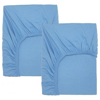 картинка ЛЕН Простыня натяжн для кроватки, голубой, 60x120 см от магазина Wmart