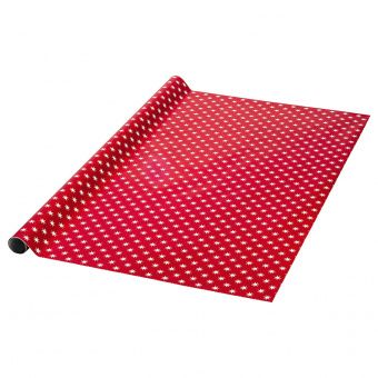 картинка VINTER 2021 ВИНТЕР 2021 Рулон оберточной бумаги - орнамент «звезды» красный 4x1 м от магазина Wmart